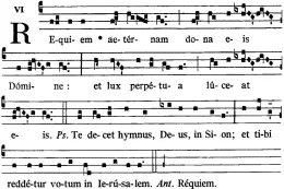 Requiem aus Graduale: Notenblatt Choralschola Gregorianischer Gesang (Foto: zVg Emanuel Helg)